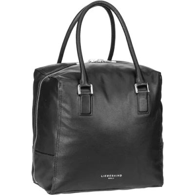 Afbeelding van LIEBESKIND BERLIN Leren Schoudertas 3D Leather Kayla Satchel Black Zwart