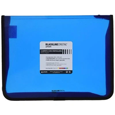 Afbeelding van Grafoplas 4800630 Schrijfmap met ritssluiting, blauw, A4 +