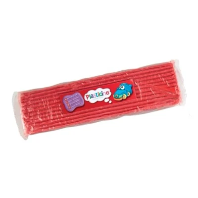 Afbeelding van Plasticine One Colour Slab 400g Rood #19, modelleerstof voor kinderen, gemakkelijk te vormen en vormen, sculpturen, modellen stop motion animaties maken