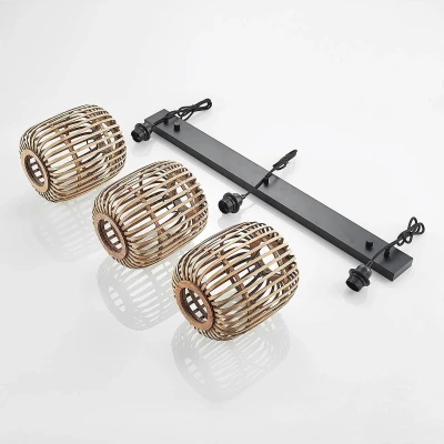Afbeelding van Lindby Hanglamp 3 lichts Hout, metaal H: 25 cm E27 natuur