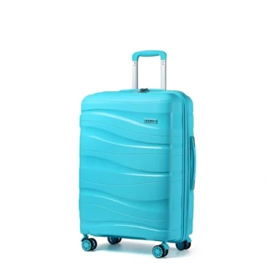 Afbeelding van Kono Reiskoffer 76cm Lichte Polypropyleen Koffers met Harde Schaal en TSA slot Zwenkwielen,Lichtblauw