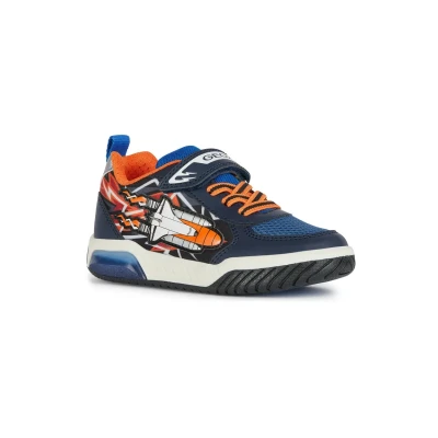 Afbeelding van Geox INEK Sneakers laag voor kinderen, Maat: 32, Navy orange Kunststof/ textiel