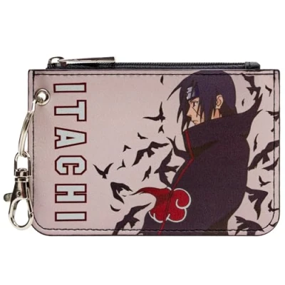 Afbeelding van Itachi Uchiha Akatsuki Clan Ninja Portemonnee/Beurs met Ritssluiting Muntenvak, Grijs