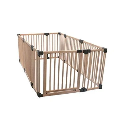 Afbeelding van Safetots Houten Speelruimte Assortiment, 120cm x 200cm (8 opties beschikbaar), Natuurlijk Hout, Babybox, voor Peuters, Rechthoekige Speel Pen, Eenvoudige Installatie
