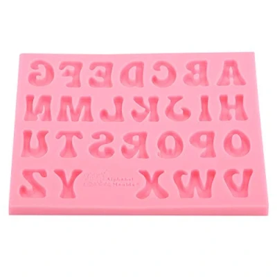 Afbeelding van Siliconen Candy Alfabet Bakken Cake Chocolade 3D 26 Letters Roze Schimmel