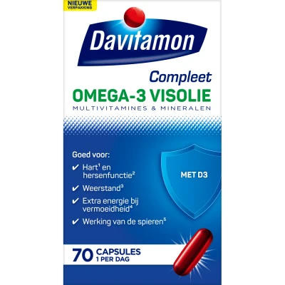 Afbeelding van Gratis Verzending: 4x Davitamon Compleet Omega 3 Visolie 70 capsules