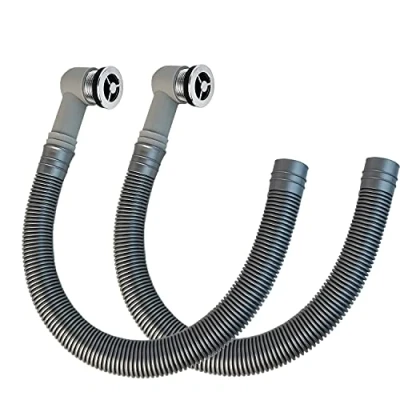 Afbeelding van Qrity 2 x overlooppijpen, overloopbuis voor wastafel van keramiek wastafel, ronde interface, overloopgatdiameter 29 32 mm, buislengte 400 mm