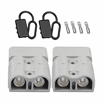 Afbeelding van Bohaner Anderson Connector 50A/175A 24V/600V Batterij Quick Disconnect met harde rubberen bootcaps Modulaire Power Connectors Plug Kit (Grey 175 + Rubber Caps)
