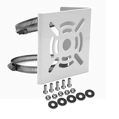 Afbeelding van WiTi Universele verticale paalbevestiging voor beveiligingscamera, massief metalen montagehoekbeugel met 2 lussen downspout beugel pijpklemmen, geschikt CCTV camera&#039;s,