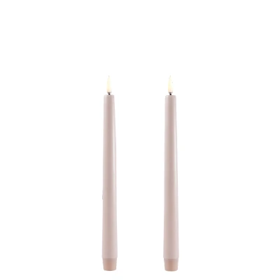 Afbeelding van Uyuni Led Tafelkaars Beige 25CM Set van 2