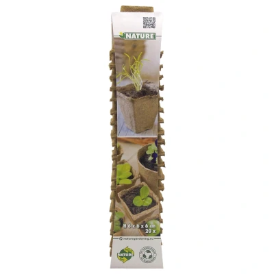 Afbeelding van Nature Bio Afbreekbare Kweekpotjes Kweekbenodigdheden 6x6x6 cm 20 stuks