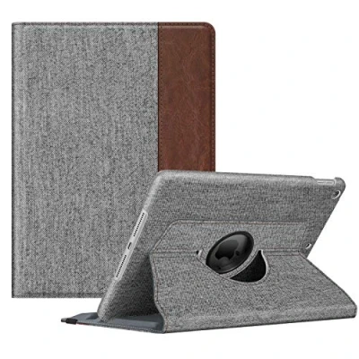 Afbeelding van Fintie Hoes voor iPad 10.2 inch 9. Generatie / 8. Gen 7. (Modell 2021/2020/2019) met Pencil Houder, 360 Graden Roteren Stand Beschermhoes Automatische Slaap waak Functie, Denim grijs