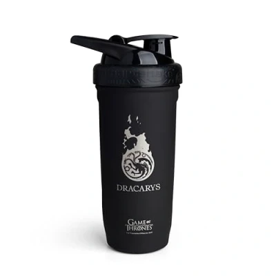 Afbeelding van Smartshake Reforce RVS Game Of Thrones Dracarys, Shaker Bottle (900 ML /30,5 oz) Lichtgewicht weerstand Sport Fles met een Zacht Deksel Lekvrij, BPA vrij &amp; DEHP