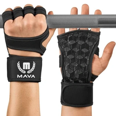 Afbeelding van Mava Sports Cross Training Handschoenen &amp; Pullup Grips voor WOD, Gewichtheffen, Kettlebell Oefening, Gym Workouts Siliconen Handgreep, Zwart, X Large