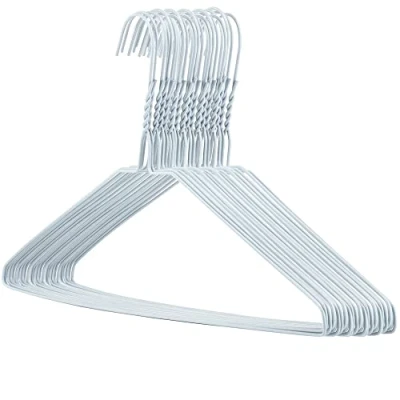 Afbeelding van Hangerworld Kleerhangers met 20 draden, 40 cm, wit, indraaiing, metalen kleerhanger, extra plat