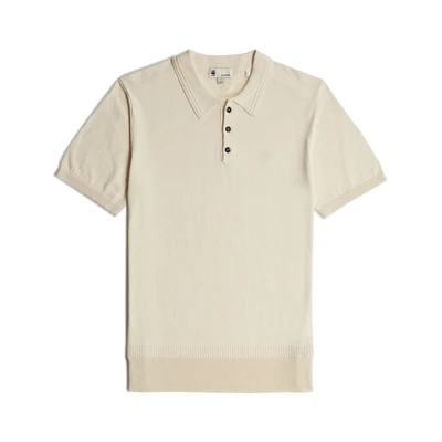 Afbeelding van G STAR Knitted Poloshirt, Heren, Maat: Large, Whitebait