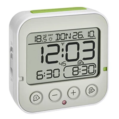 Afbeelding van TFA Dostmann Bingo 2.0 Wekker Digitaal, 60.2550.02, Radiogestuurd, 2 Alarmen, Met Temperatuur, Datum En Werkdag, (L) 95 x (B) 41 (H) 96 mm, Wit