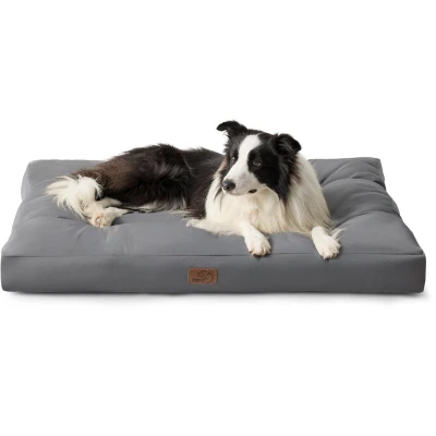 Afbeelding van Bedsure Waterdicht hondenbed, groot, wasbaar matras met Oxford stof, huisdierkussen voor beneden, grijze hondenmat buiten, 91 x 68 10 cm, grijs