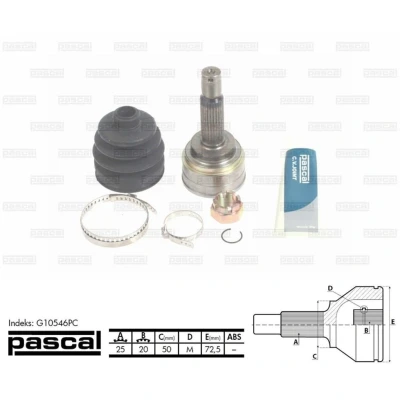 Afbeelding van Aandrijfas koppelingsset PASCAL G10546PC