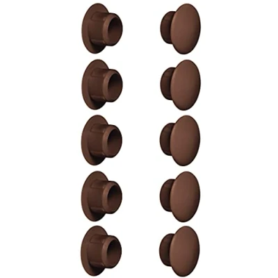 Afbeelding van cyclingcolors 10 x afdekdoppen kunststof blindboring stop, afdekking meubels (Ø10 mm/donkerbruin RAL 8014)
