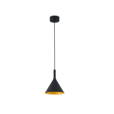 Afbeelding van Faro Pam P LED Small Dome Ceiling Hanglamp Zwart, Goud