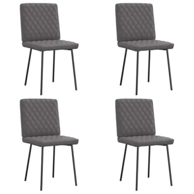 Afbeelding van Eetkamerstoelen 4 st kunstleer grijs