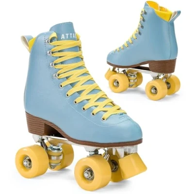 Afbeelding van ATTABO Cascada Rolschaatsen, maat 39, leer, bovenmateriaal, ventilatie, ABEC 7, aluminium glijders, 82A, teenbescherming, veilig remmen, perfecte pasvorm, kleur blauw
