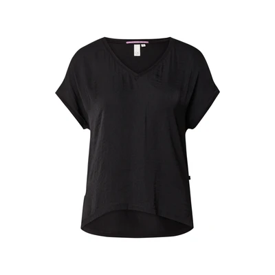 Afbeelding van QS Vneck Tshirt basic, Dames, Maat: Small, Schwarz