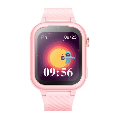 Afbeelding van Garett ESSA 4G Smartwatch voor kinderen, 4,6 cm (1,83 inch), IP67, GPS, Bluetooth, SOS, stappenteller, slaapmonitor, roze, Roze