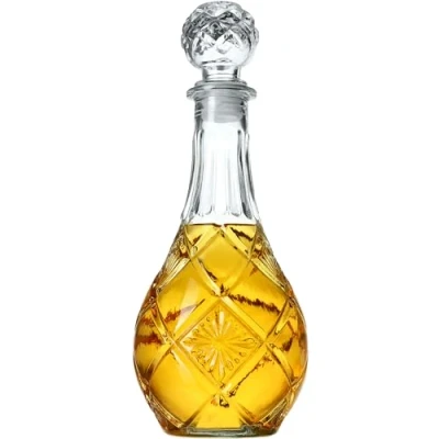 Afbeelding van KADAX Decanter voor dranken, stijlvolle whiskykaraf mannen, klassieke wijnkaraf met uniek design, whiskyfles als cadeau (0,8 l, 1 stuk)