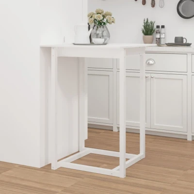 Afbeelding van vidaXL Bartafel 80x80x110 cm massief grenenhout wit