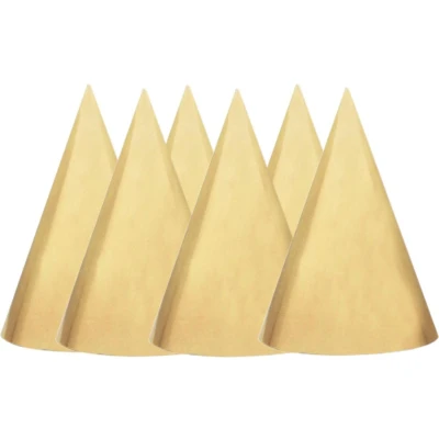 Afbeelding van Punt hoedje glitter goud 6 stuks