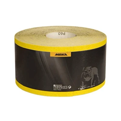 Afbeelding van Mirka Yellow Schuurpapier Schuurrol / 115mm x 50m P180 /schuren van hardhout, zachthout, verf, plamuur, kunststof 1 rol