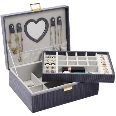 Afbeelding van Multifunctioneel sieradendoosje elegant design 1 stuk flanel