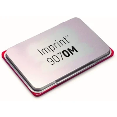 Afbeelding van Trodat 9070M Imprint stempelkussen met rode inkt op waterbasis, voor handstempels, kleine formaten, afmetingen 69 x 47 mm, frame van metaal en kunststof