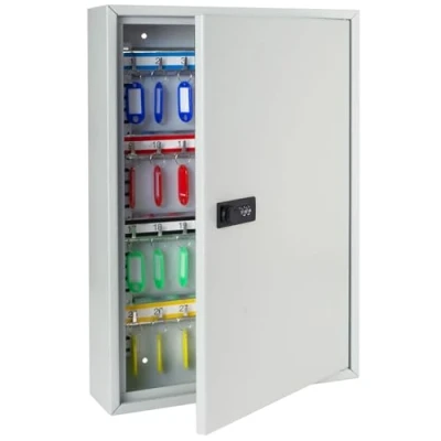 Afbeelding van HMF 13664 07 sleutelkast met cijfercode, grote 64 haken 45 x 30 8 cm lichtgrijs