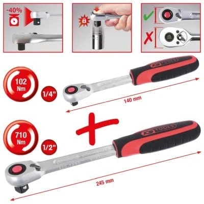 Afbeelding van KS Tools 920.0002 Omschakelratel 1/4, 1/2