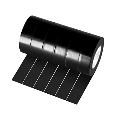 Afbeelding van Xrkuu 6 rollen zwarte elektrische tape, 18 mm x 10 m PVC isolatietape, waterdichte sterke zelfklevende tape voor draadprojecten, isolatie en reparatie gebroken draden