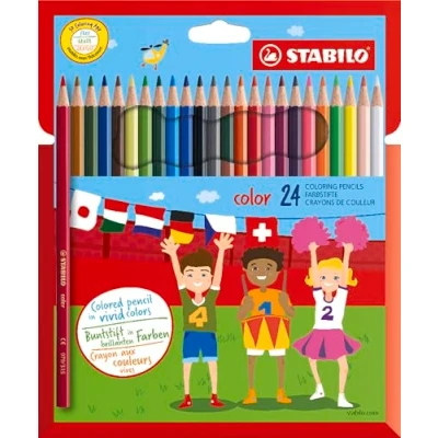 Afbeelding van Kleurpotlood STABILO color 24 stuks met verschillende kleuren inclusief 4 neonkleuren