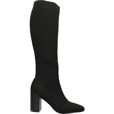 Afbeelding van La Strada Overknee laarzen Black silver knitted, Dames, Maat: 38, knitted Textiel