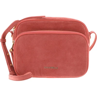 Afbeelding van COCCINELLE Leren Schoudertas Lea Suede Shoulder Bag Geranium Oranje