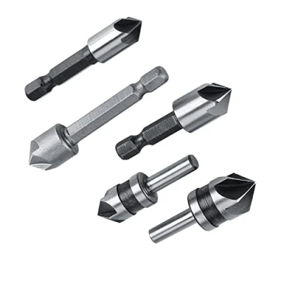 Afbeelding van Verzinkboor 5 Stuks Fluiten Hoge Snelheid Staal Afkanten Snijder Automatische Center Punch Bit voor Hout Snelwissel