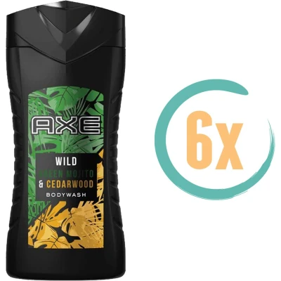 Afbeelding van 6x Axe Wild Green Mojito &amp; Cedarwood Douchegel 250ml kopen? Nu in de aanbieding