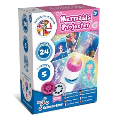 Afbeelding van Science4you Zeemeerminnen Fakkel Projector voor Kinderen Sirenen Speelgoed inclusief 24 afbeeldingen en poster, Lamp, Fakkel, Educatief 4 5 6 7+