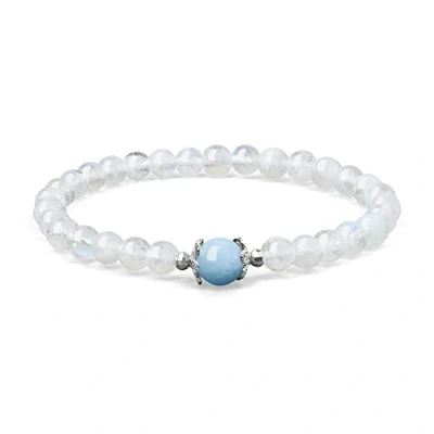 Afbeelding van COAI Dames Geboortesteen Armband maansteen Kristal voor Vrouwen, 0.6 cm (width) x (height) 15 (length), Steen, &amp; aquamarijn