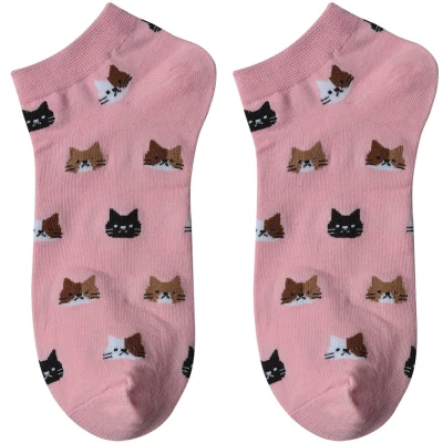 Afbeelding van Clayre &amp; Eef Grappige Sokken one size Roze Polyester Katten