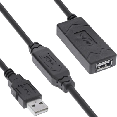 Afbeelding van InLine USB 2.0 actieve verlenging, A stekker/contactdoos, 20m (20 m, 2.0), kabel