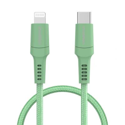 Afbeelding van Non MFI Braided USB C to Lightning cable 1 Meter van iMoshion / Groen