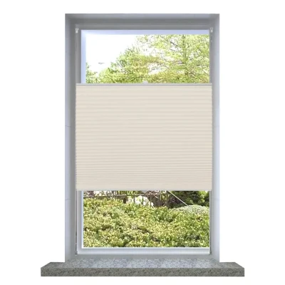 Afbeelding van vidaXL Plissé rolgordijn 90x125cm creme