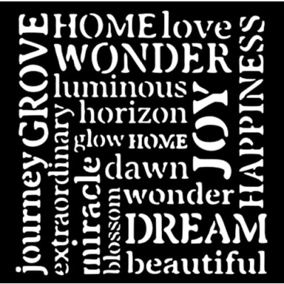 Afbeelding van Stamperia Hidden Grove Thick Stencil 12x12cm Writings (KSTDS32)